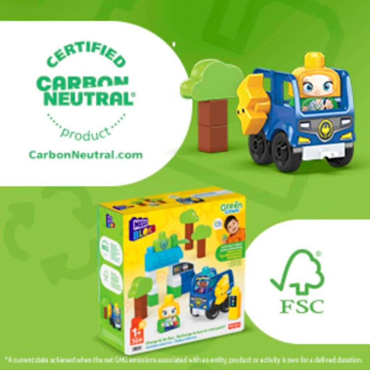 MEGA BLOKS Green Town Charge & Go Bus
