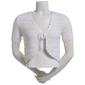 Juniors No Comment Short Sleeve Crochet Tie Front Shrug - image 1