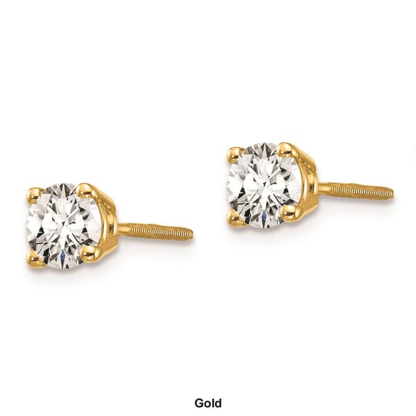 Pure Fire 14kt. Gold 2/3ctw. Diamond Screw-Back 4-Prong Earrings