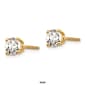 Pure Fire 14kt. Gold 2/3ctw. Diamond Screw-Back 4-Prong Earrings - image 2