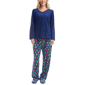 Womens Goodnight Kiss Cozy up 3pc. Trees Pajama Set - image 1