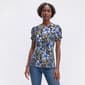 Womens Anne Klein Short Pleated Sleeve Floral Blouse - image 1