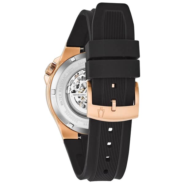 Mens Bulova Maquina Black Strap Watch - 98A177