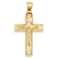Unisex Gold Classics(tm) 14kt. Wood Like Crucifix Pendant - image 1