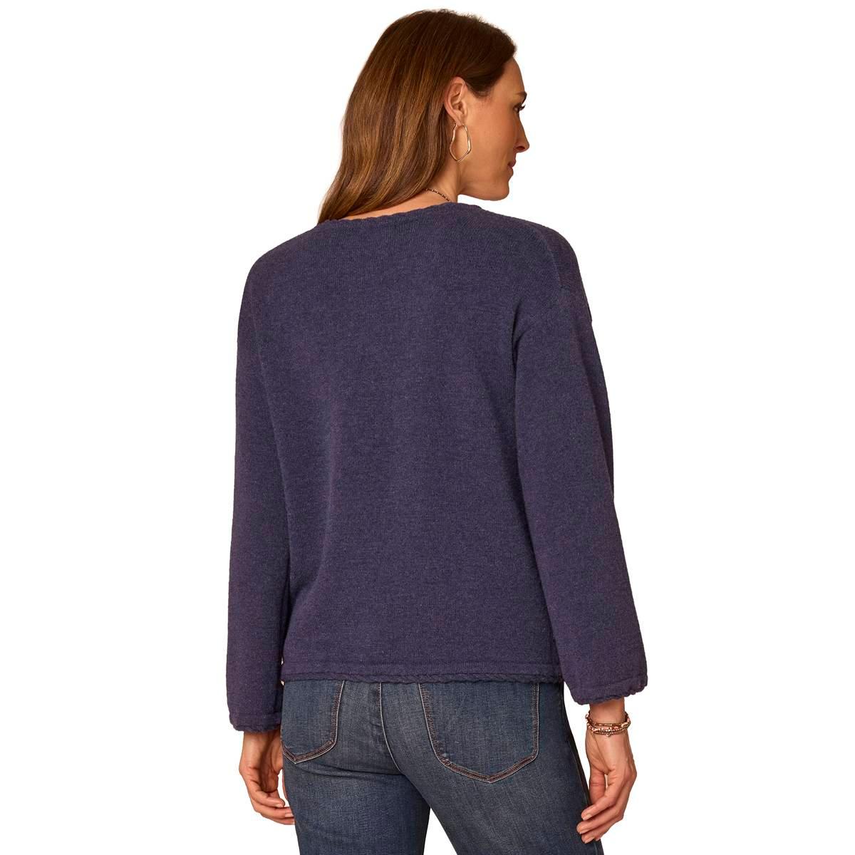 Petite Democracy Long Sleeve Solid Cable Knit Sweater