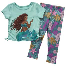 Girls &#40;4-6x&#41; Disney Little Mermaid Short Sleeve & Leggings Set