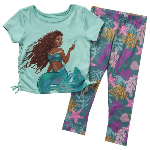 Girls &#40;4-6x&#41; Disney Little Mermaid Short Sleeve & Leggings Set - image 