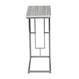 9th & Pike® Grey Metal and Wood Contemporary Accent Table