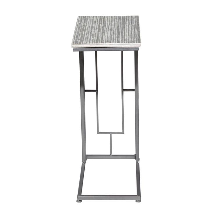 9th & Pike® Grey Metal and Wood Contemporary Accent Table