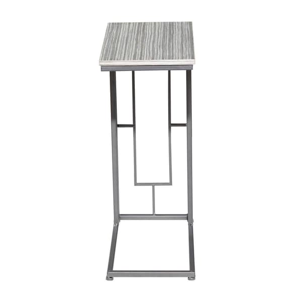 9th & Pike® Grey Metal and Wood Contemporary Accent Table