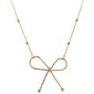 Ashley Gold Chain Necklace with Bead Accents & Open Bow Pendant - image 1