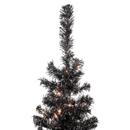 Northlight 4ft. Pre-Lit Black Artificial Tinsel Christmas Tree