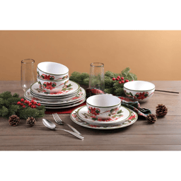 222 Fifth Holiday Festivities 12pc. Porcelain Dinnerware Set