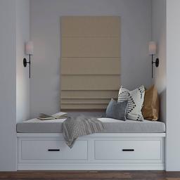 Sun Zero® Pryer Textured 100% Blackout Cordless Roman Shade