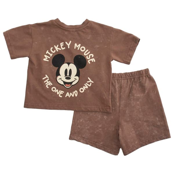 Toddler Boy Disney Mickey French Terry Back Art Tee & Shorts Set