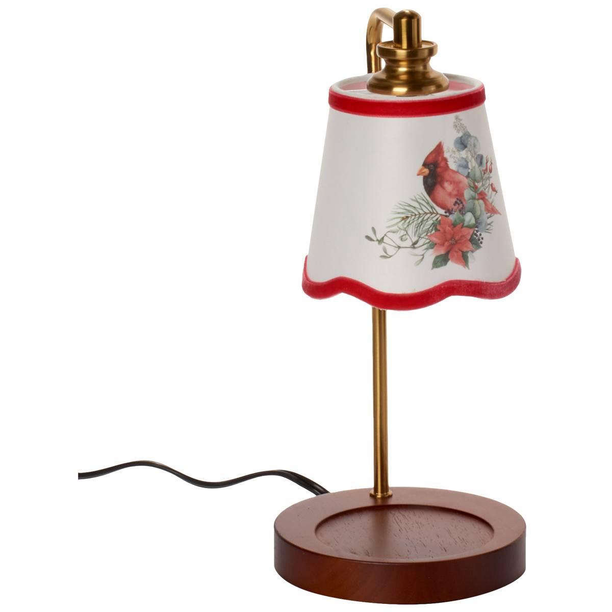 Fitz and Floyd Electric Wax Warmer with Cardinal Fabric Shade