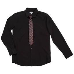 Boys (8-20) Bill Blass Shirt & Tie Set - Black
