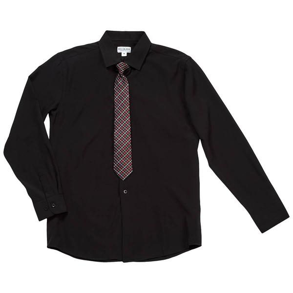 Boys (8-20) Bill Blass Shirt & Tie Set - Black - image 