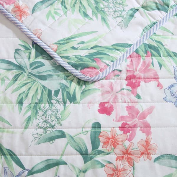 Tommy Bahama Island Orchid Cotton Reversible Quilt Set