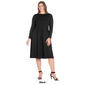 Plus Size 24/7 Comfort Apparel Long Sleeve Midi Fit & Flare Dress - image 3