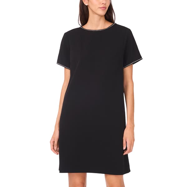 Womens MSK Short Sleeve Crepe Stud Shift Dress