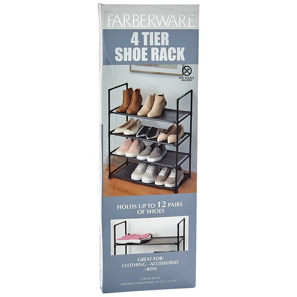 Farberware&#40;R&#41; 12pr. Non-Woven Black Shoe Rack - image 