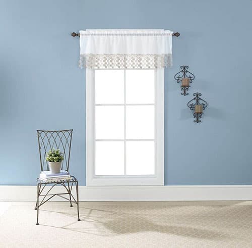 Lillian Macrame Trim Valance - 55x17 - image 