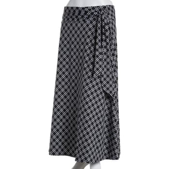 Petite NY Collection Pull on Tie Waist Checkered Skirt - Boscov's