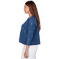Petite Ruby Rd. Set Sail Grommet Detail Stretch Denim Jacket - image 3