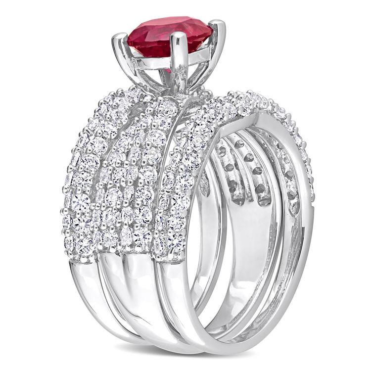 Gemstone Classics™ Lab Created Ruby & White Sapphire Bridal Set