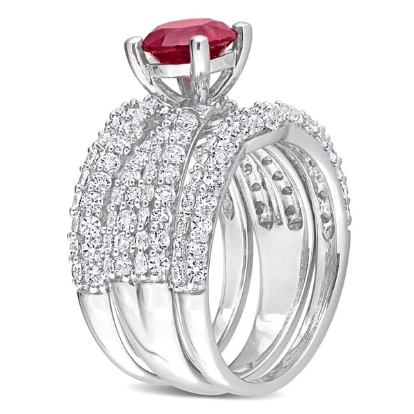 Gemstone Classics™ Lab Created Ruby & White Sapphire Bridal Set
