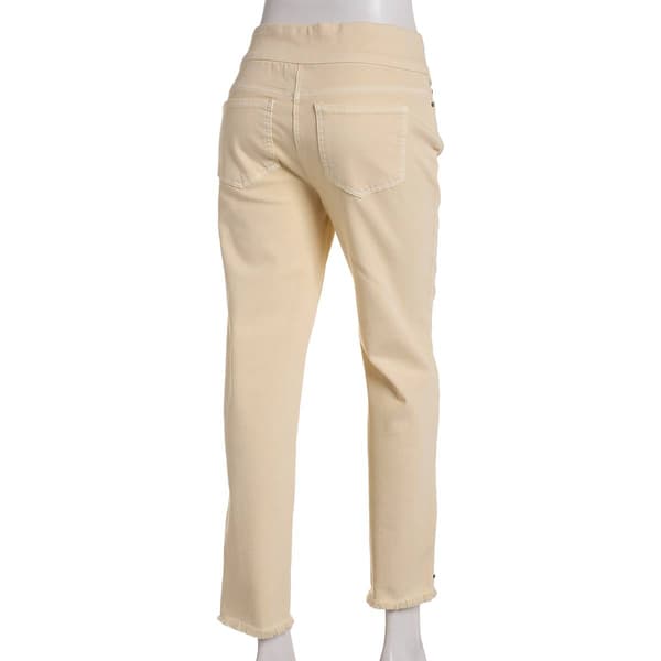 Womens Multiples Elastic Waist 5 Pocket Fringe Ankle Pants