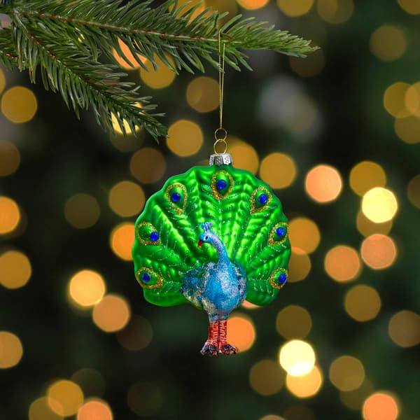 Northlight Seasonal 4.75in. Peacock Glass Christmas Ornament
