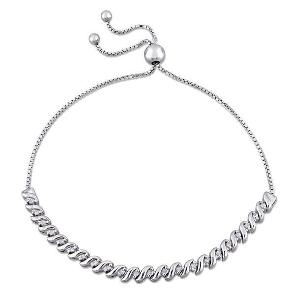 Diamond Classics&#40;tm&#41; Sterling Silver 1/4ctw. Diamond Bracelet - image 