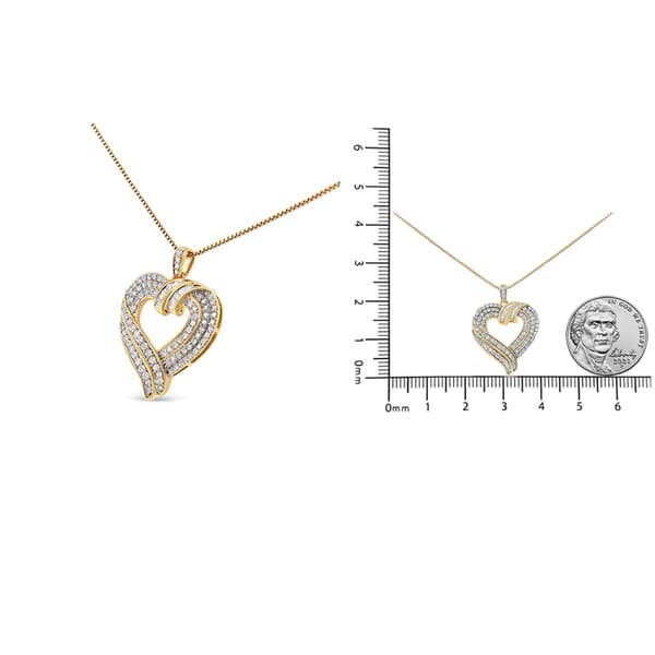 Haus of Brilliance Sterling Silver Diamond Open Heart Pendant