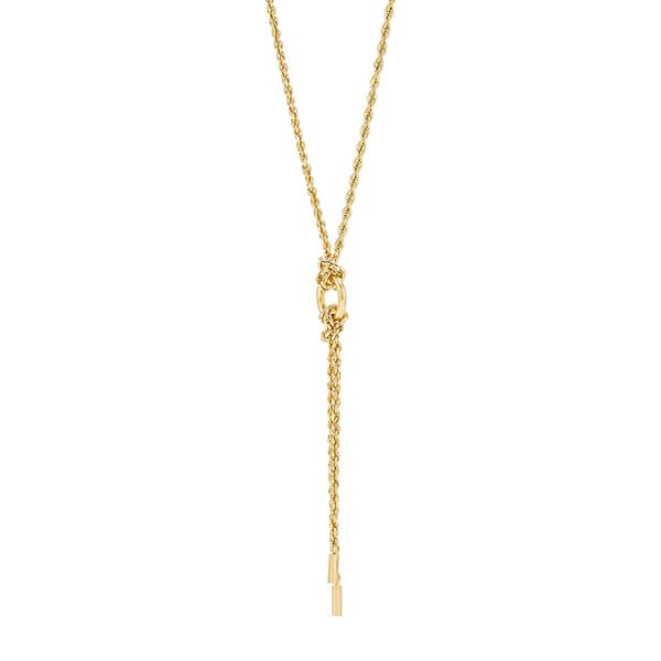 Gold Classics&#8482; Circle & Bar Lariat Rope Chain Necklace