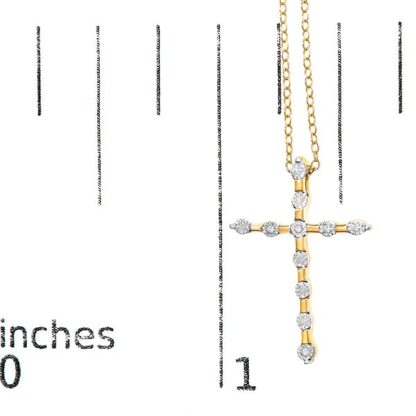 Haus of Brilliance 10kt. Gold Plated Diamond Cross Pendant