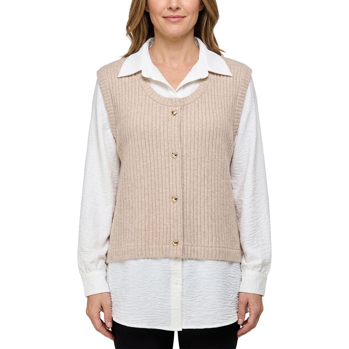 Womens Cure Rib Hacci/Airflow 2Fer Top