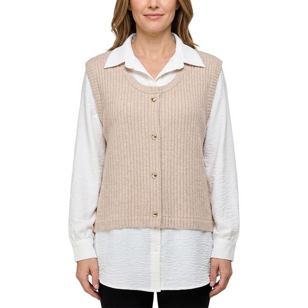 Womens Cure Rib Hacci/Airflow 2Fer Top - image 