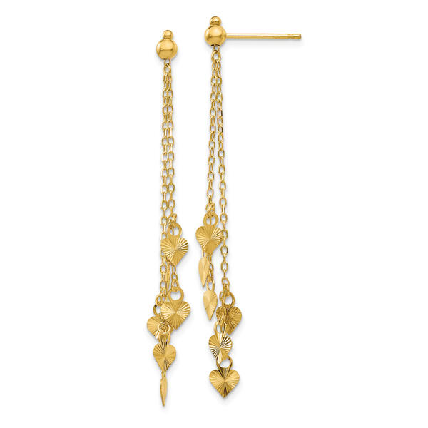 Gold Classics&#40;tm&#41; 14kt. Diamond-Cut Heart Earrings - image 