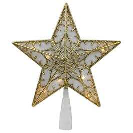 Northlight Seasonal 9in. LED Gold Glitter Star Tree Topper