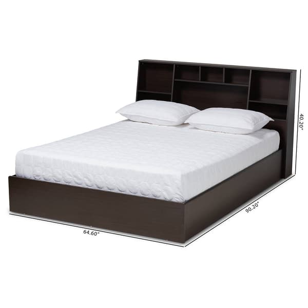 Baxton Studio Geoffrey Queen Platform Storage Bed With Shelves Boscov's