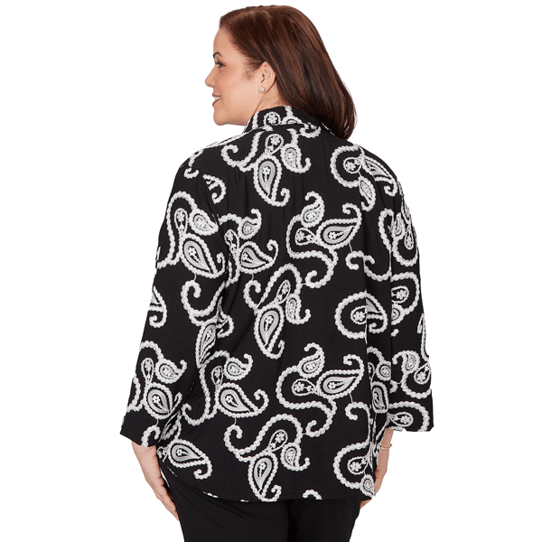 Plus Size Alfred Dunner Crowd Pleaser Paisley Two in One Blouse