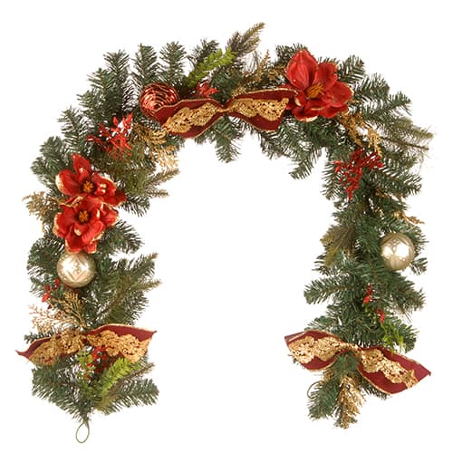 National Tree 6ft. Decorated & Embellished Evergreen Garland - image 