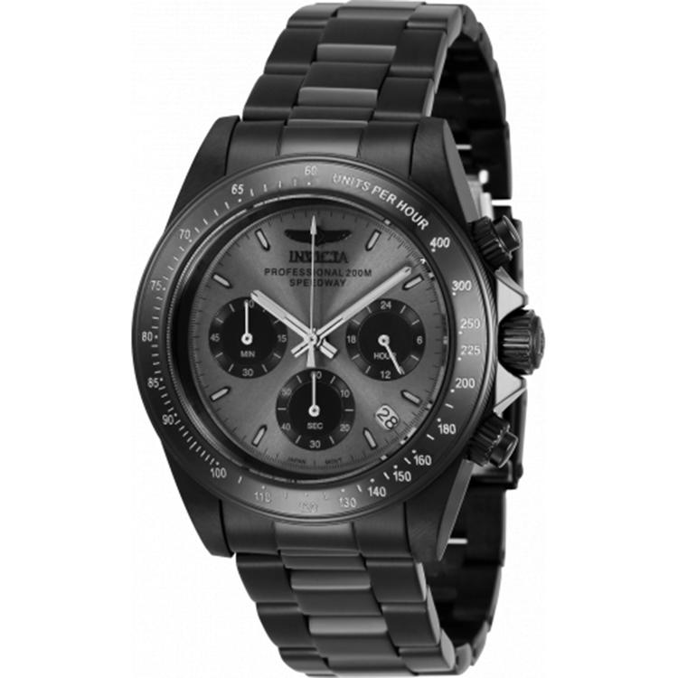 Mens Invicta Speedway Quartz Chronograph Grey Black Watch - 36741