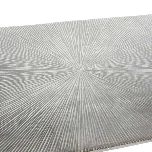 9th & Pike&#174; Silver Aluminum Glam Console Table