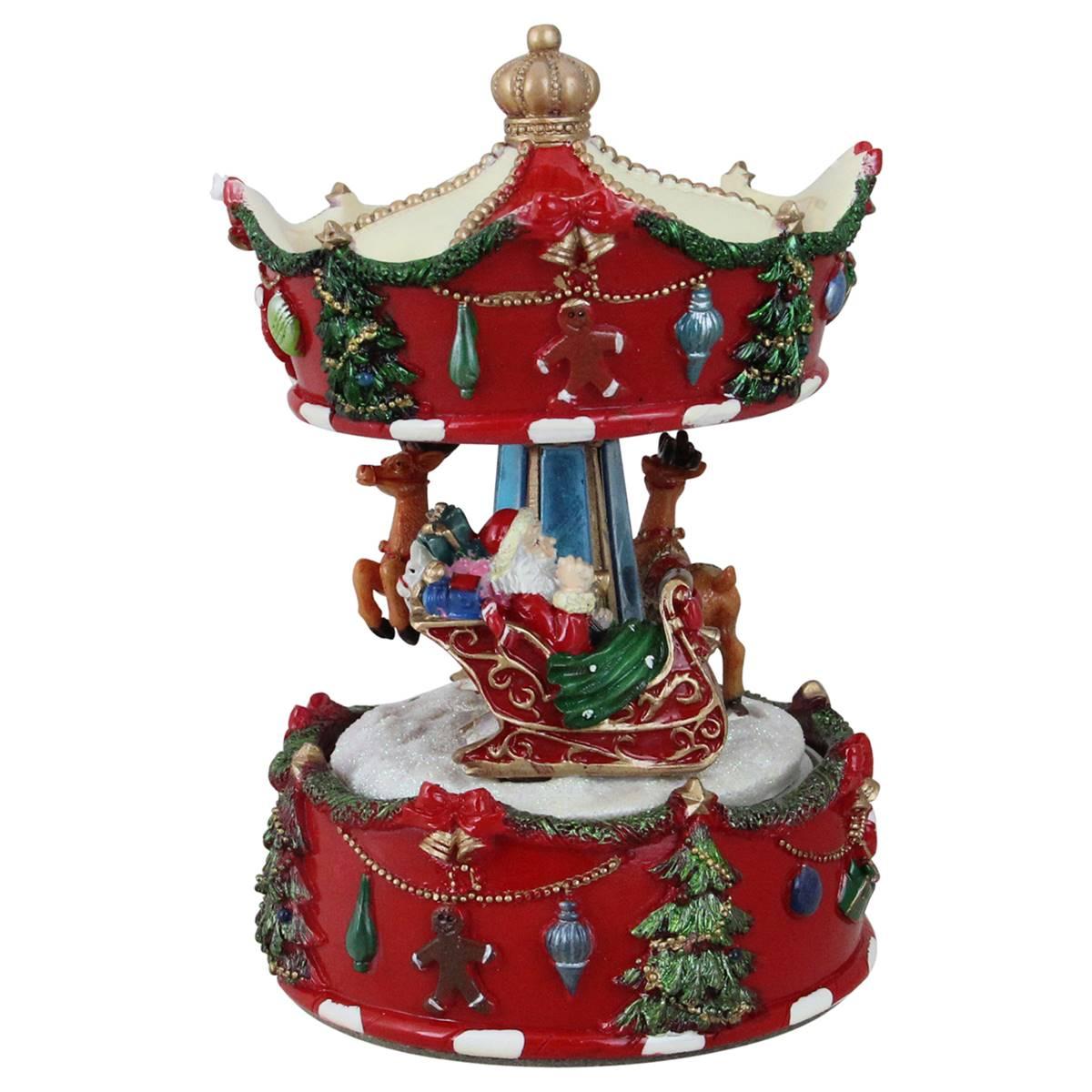 Northlight 6.75in. Animated Musical Carousel Christmas...