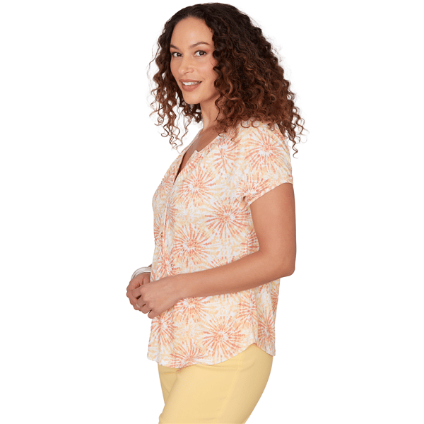 Womens Hearts of Palm Fun in the Sun Abstract Blouse
