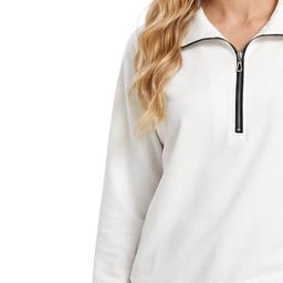 Womens NY Collection Long Sleeve Contrast Trim Sweatshirt