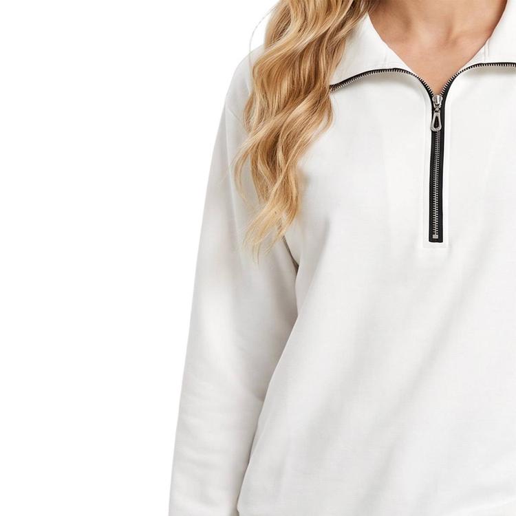 Womens NY Collection Long Sleeve Contrast Trim Sweatshirt
